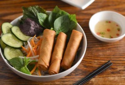 Bun Cha Gio Recipe – Vietnamese vermicelli noodles with fried spring rolls